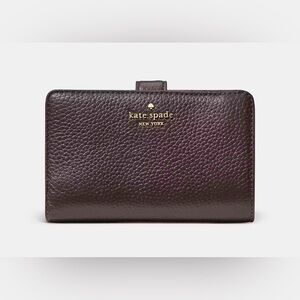 Kate Spade MSRP $199 Brown Pebbled Leather Medium Bifold Wallet- Lena